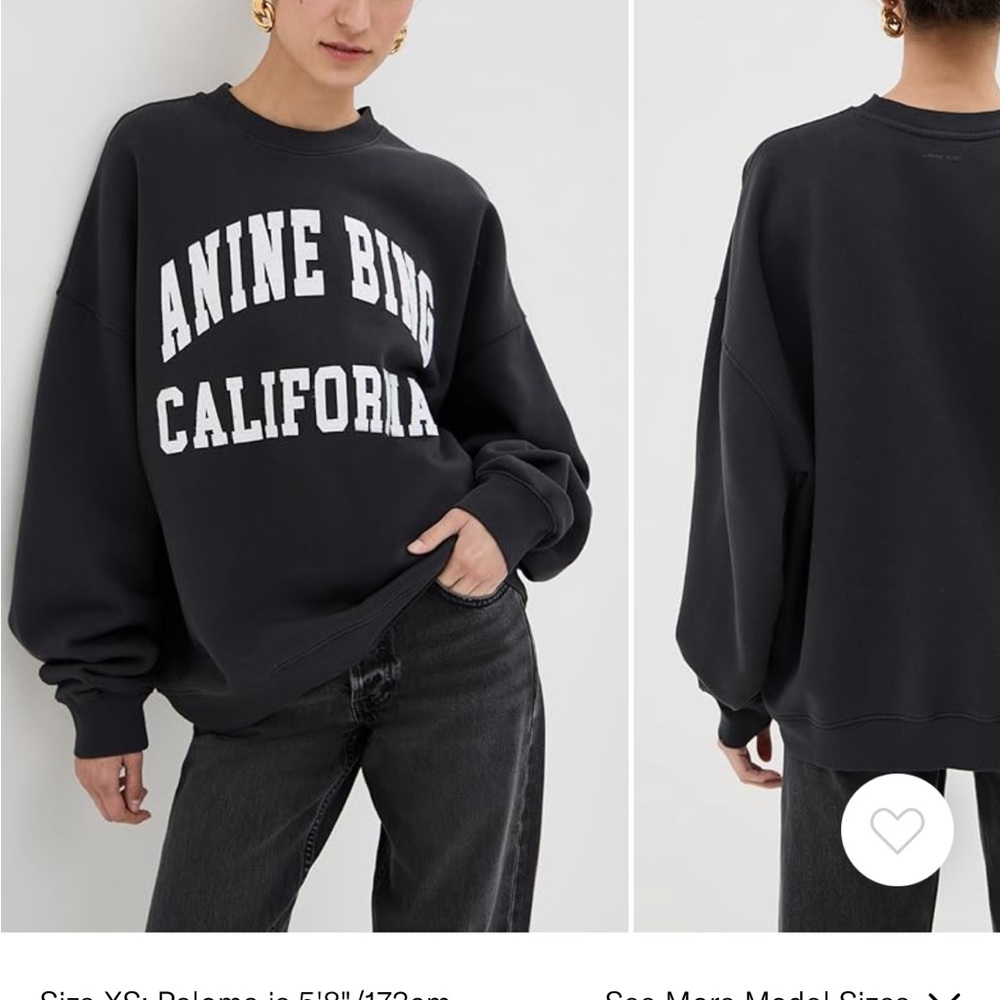 Anine Bing Miles Sweatshirt size small